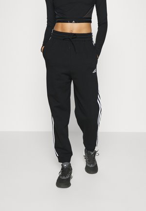 ESSENTIALS STRIPES LOOSE PANT - Pantaloni sportivi - black/white