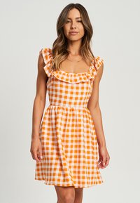 SÁVEL - CECILE - Vestido informal - orange gingham Imagen en miniatura 1