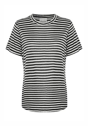 My Essential Wardrobe LISA STRIPED - T-shirt med print - black w white stripe