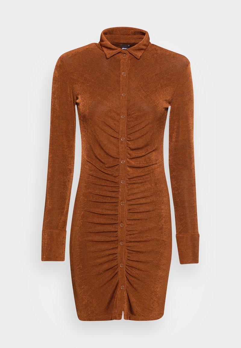 Damen Freizeitkleider | Gina Tricot DOLLY SHIRT DRESS Jerseykleid turtoise/braun - FP15542 Damen Freizeitkleider | Gina Tricot DOLLY SHIRT DRESS Jerseykleid turtoise/braun - FP15542