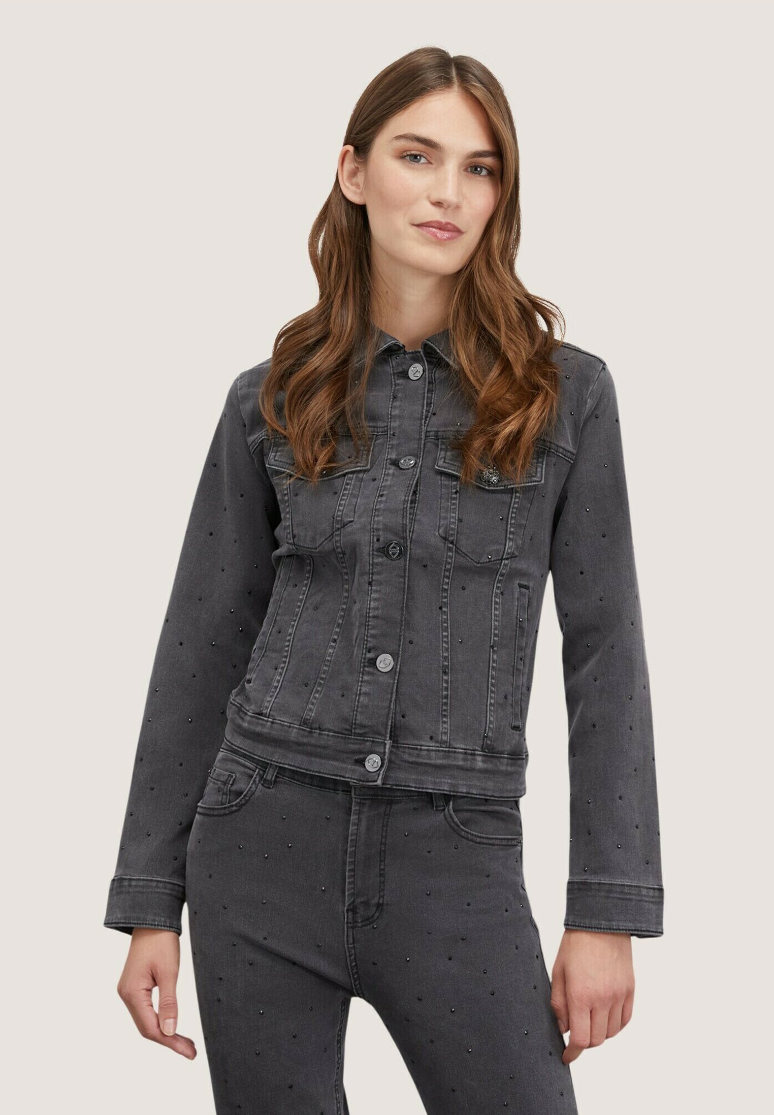 Motivi CON STRASS Giacca di jeans nero - Main Image