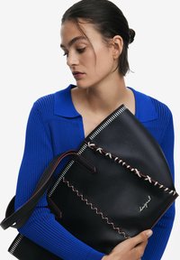 Desigual LARGE SHOPPER WITH STITCHING - Handbag - black