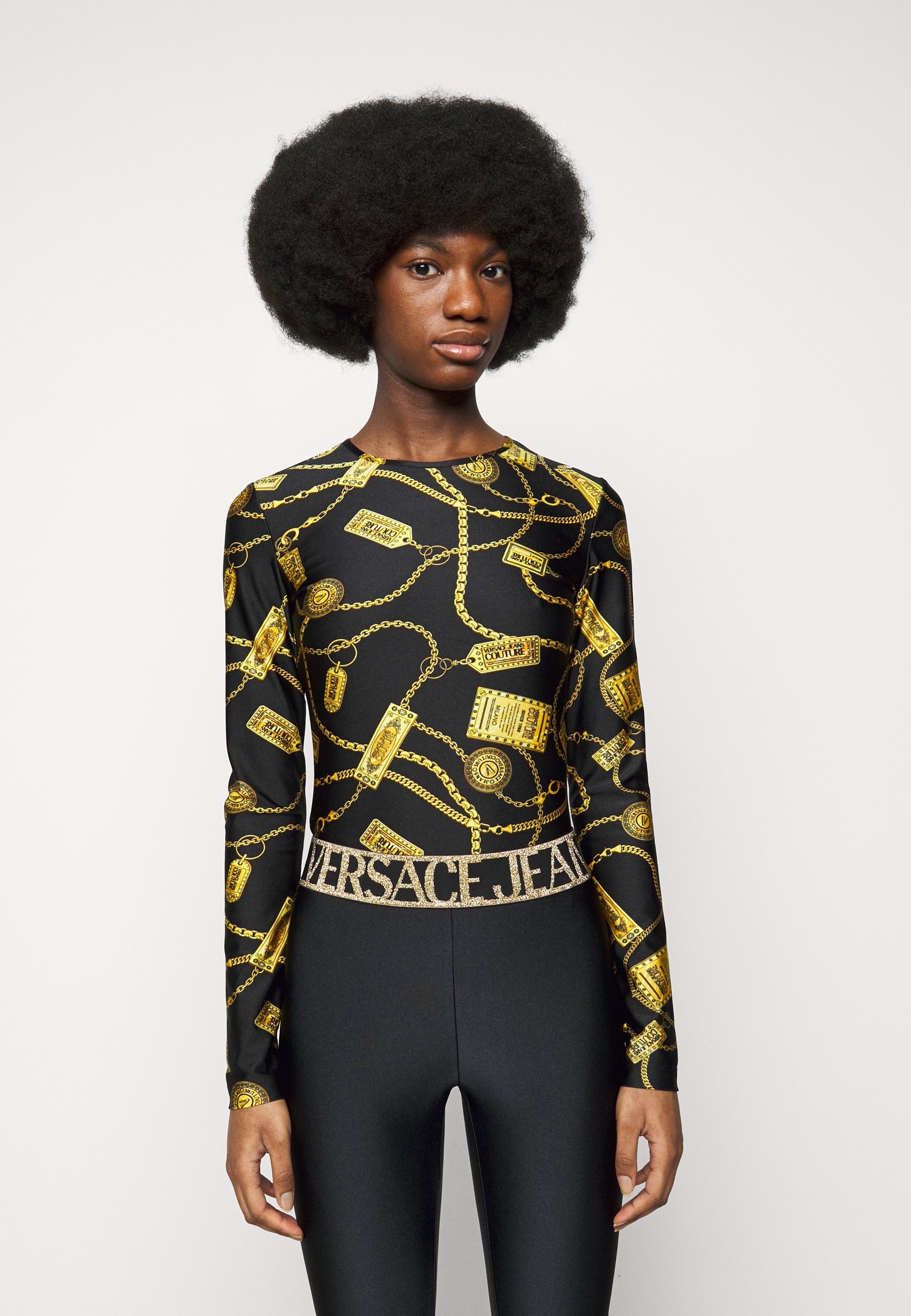 Versace Jeans Couture Maglietta a manica lunga - black/nero - Zalando