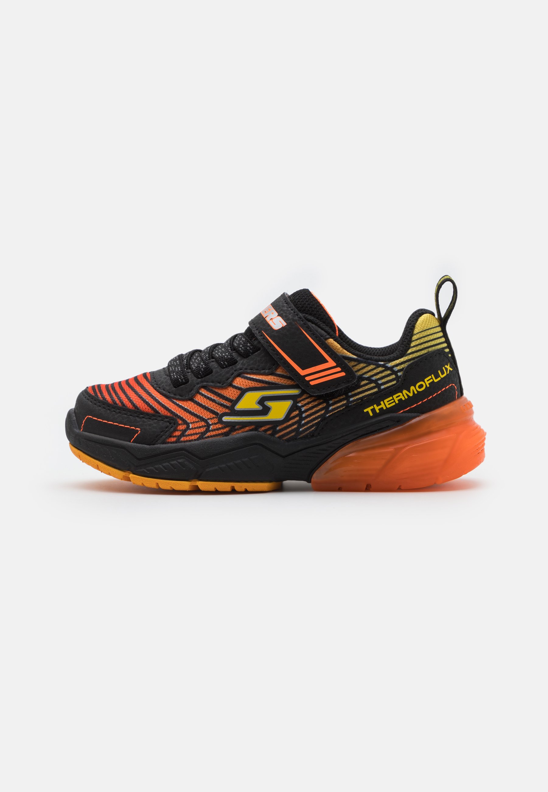 orange and black skechers