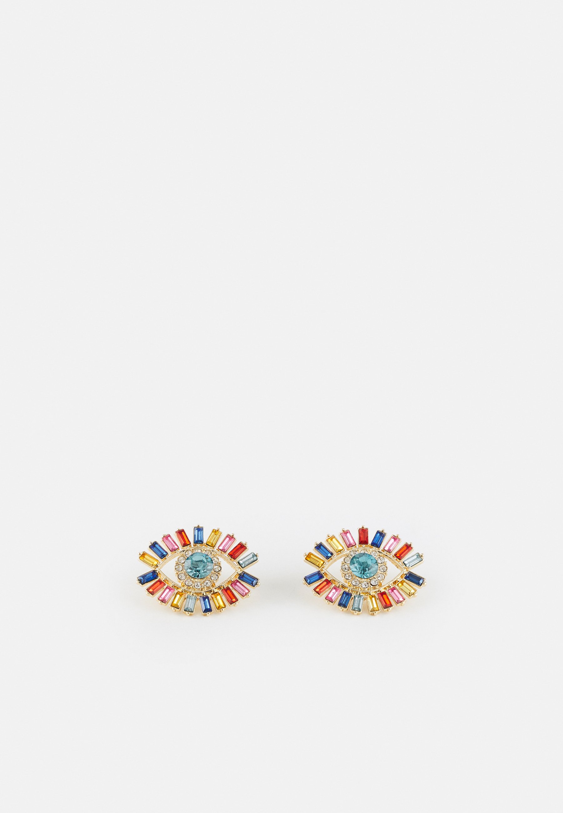Boucles D'oreilles étoiles Or Et Blanc Avec Turquoise - Neuf Sans Emballage, En Alliage