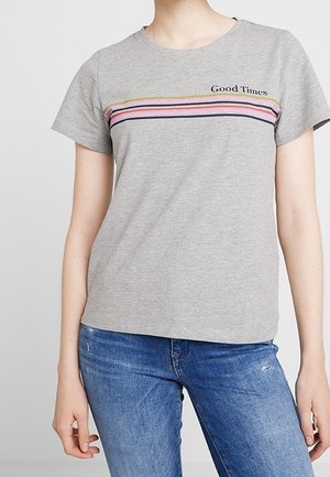 T-shirt med print - mottled light grey