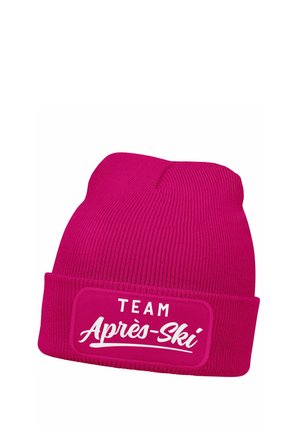 PATCH SKIFAHREN MIT SPRUCH TEAM APRÈS - Beanie - pink