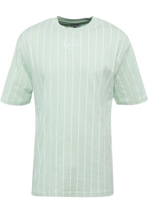 Karl Kani SMALL SIGNATURE PINSTRIPE  - T-shirt con stampa - light mint white