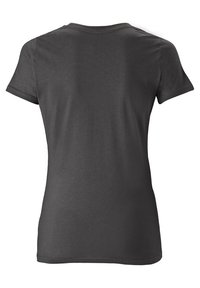 Dark gray short-sleeve t-shirt with a classic crew neckline and smooth, soft fabric. Features a simple, unadorned design on the back.