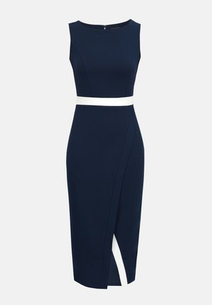 Anna Field by Zalando, MIDI - Φόρεμα σε ίσια γραμμή - navy base w off-white waistband