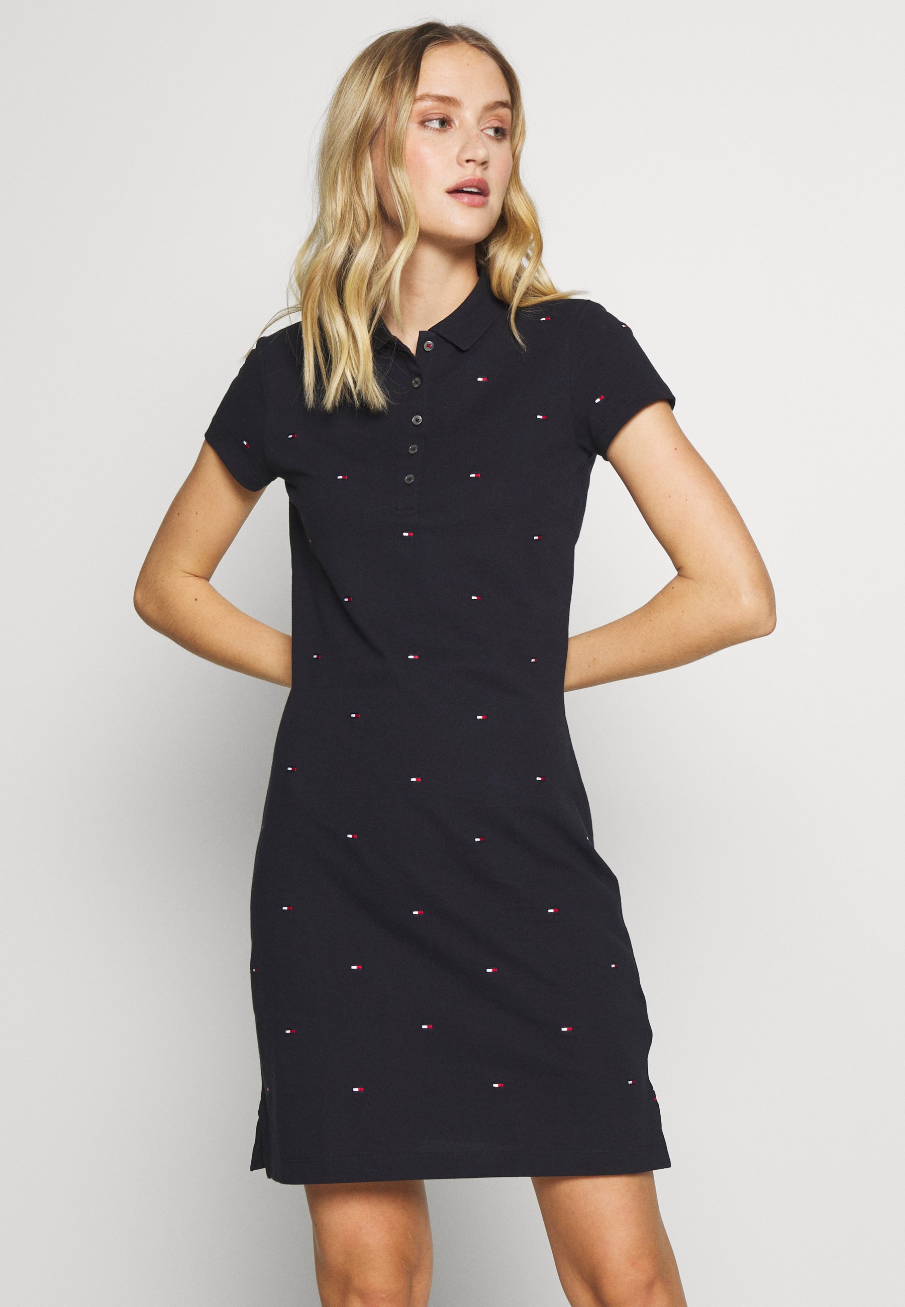 Tommy Hilfiger Chiara Embr Polo Dress Robe D Ete Desert Sky Bleu Zalando Fr