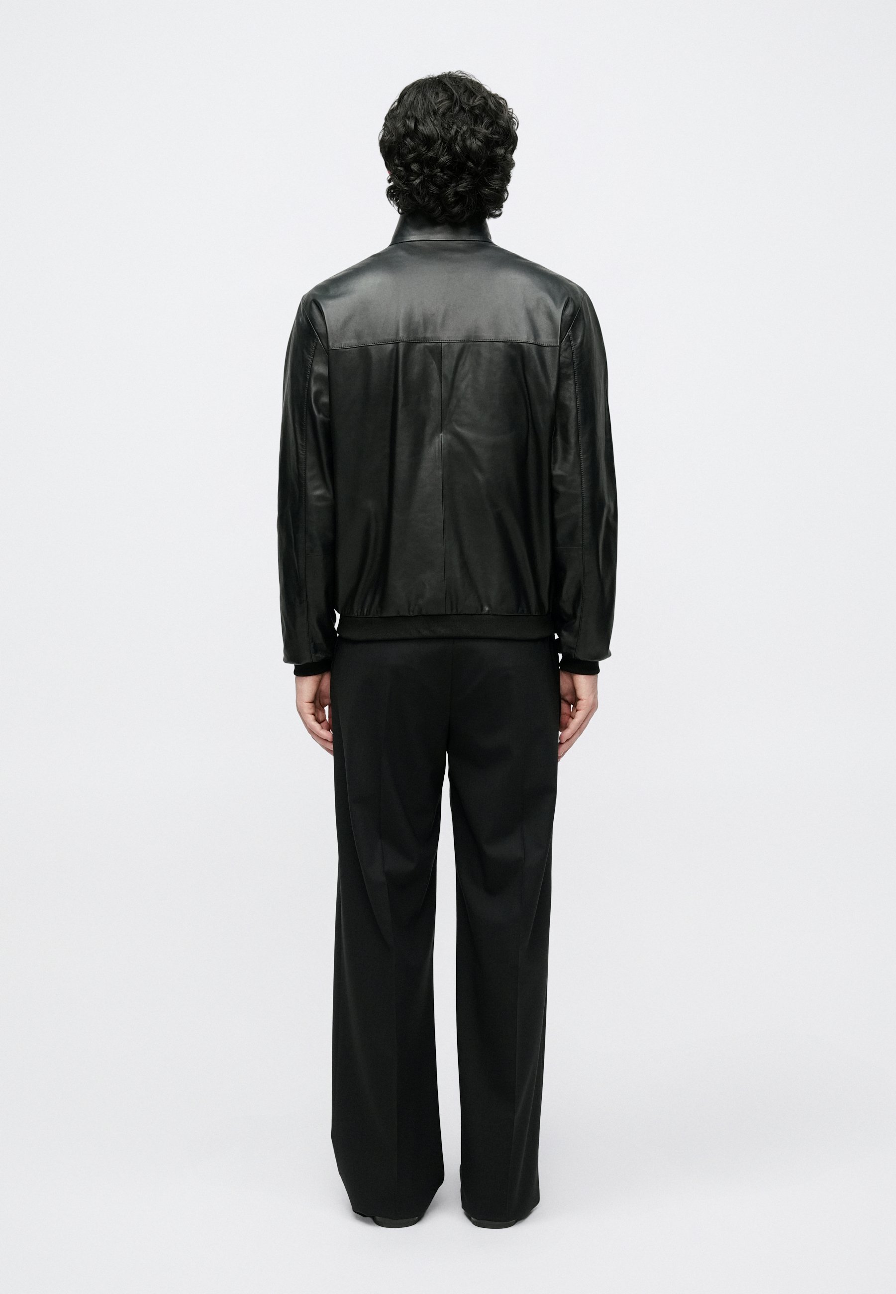 Emporio Armani BLOUSON JACKET - Leather jacket - black - Zalando.co.uk
