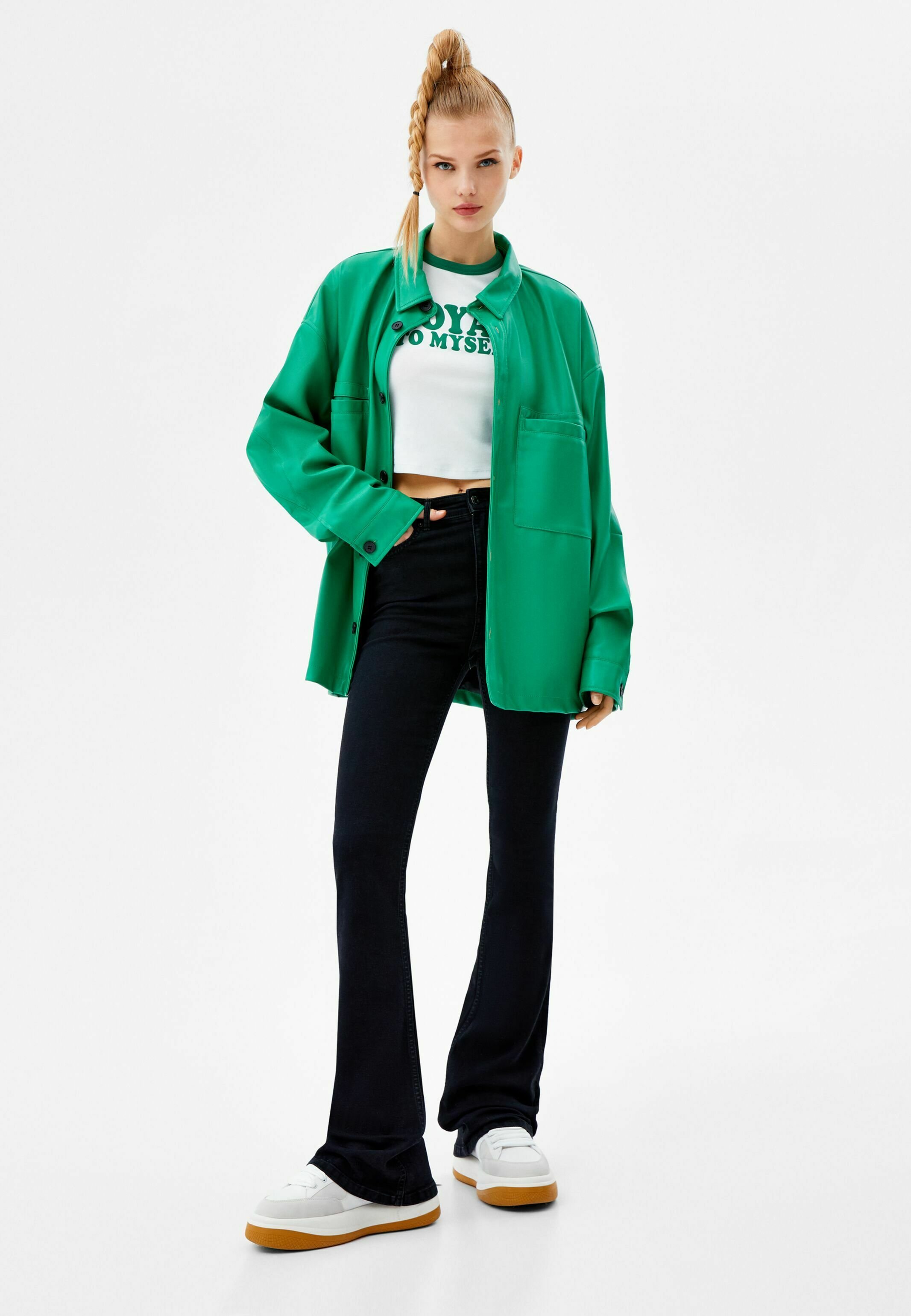 Bershka Bootcut jeans - black/zwart - Zalando.nl