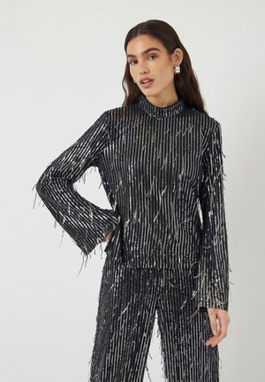 YASLANTRA SEQUIN FRINGE - Blůza - black