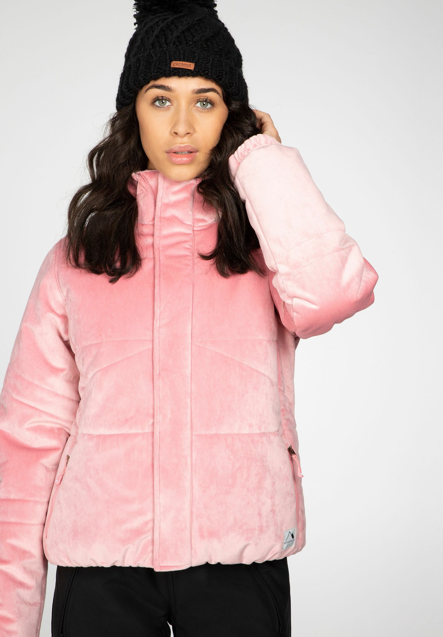 pale pink ski jacket