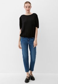 s.Oliver MIT DOBBY STRUKTUR - Blouse - schwarz