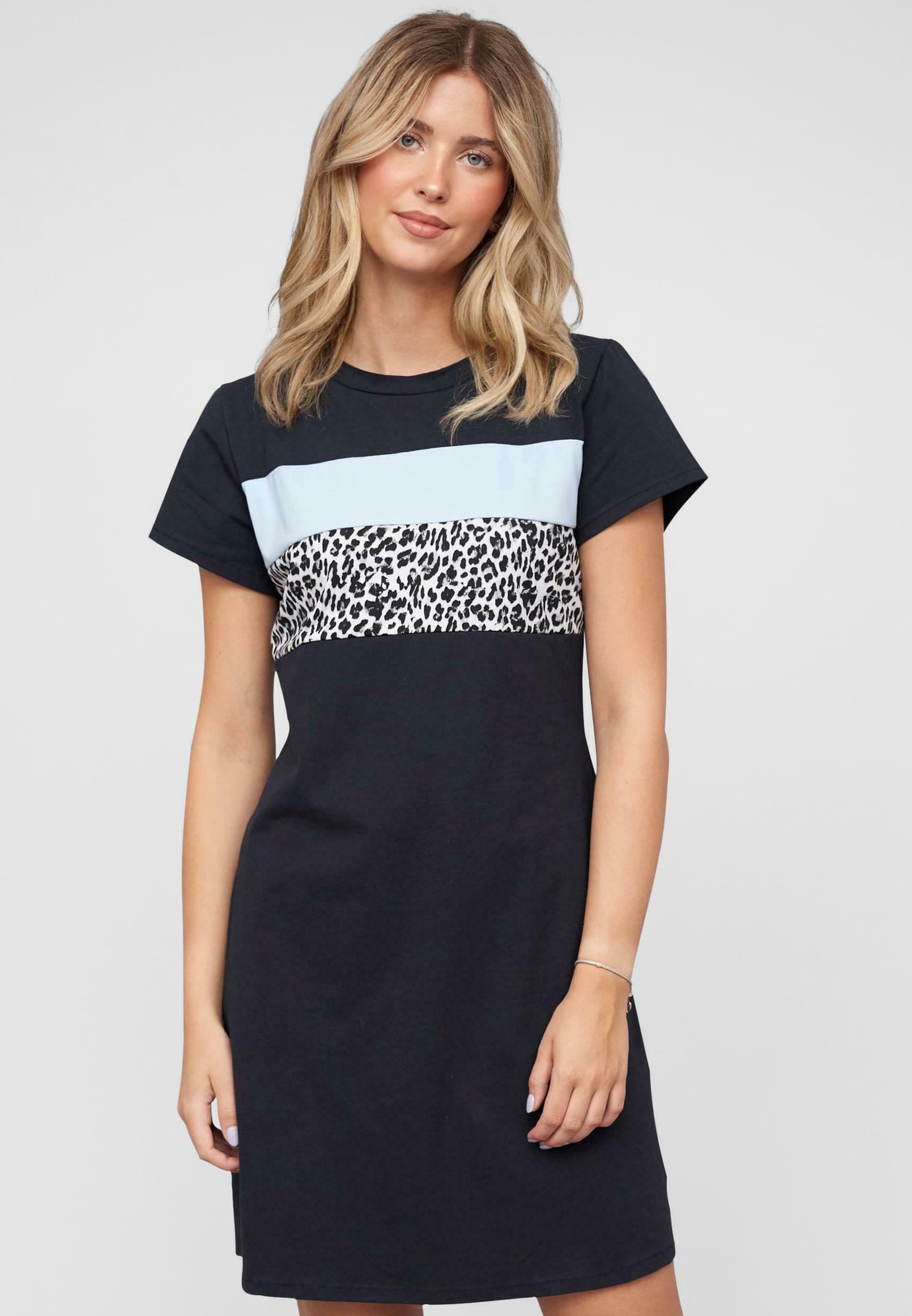 cloud black and blue dress Celina Blue Cloud Print Feather Mini Dress