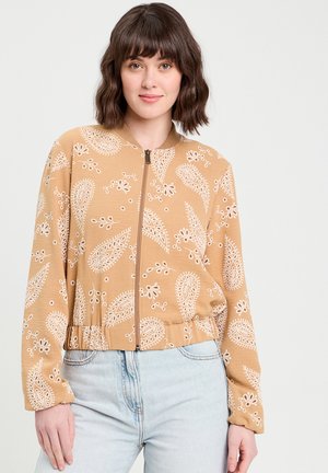 KRAGEN MIT REISSVERSCHLUSS - Giacca leggera - camel