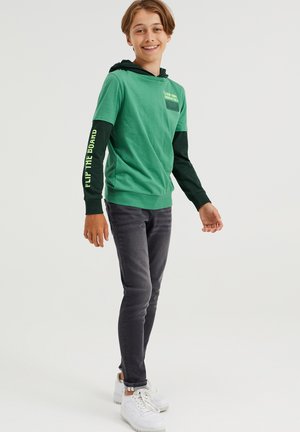 3D PRINT - LONGSLEEVE - HOODED - Camiseta de manga larga - green