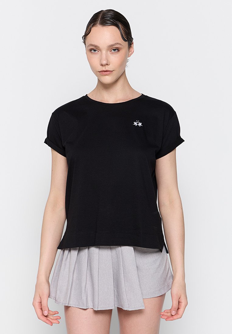 LA MARTINA T-shirt basic zwart
