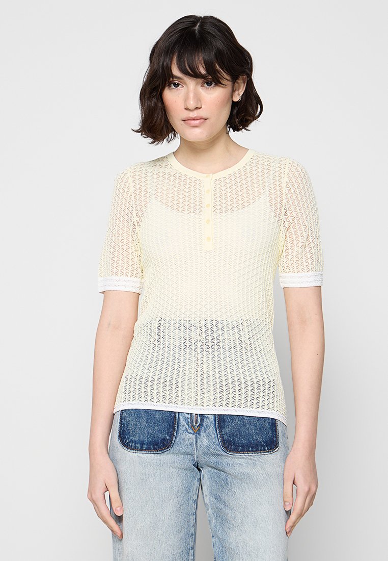 sandro T-shirt basic lichtgeel
