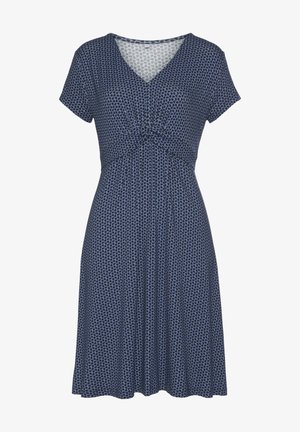 Jerseykleid - blau marine gemustert