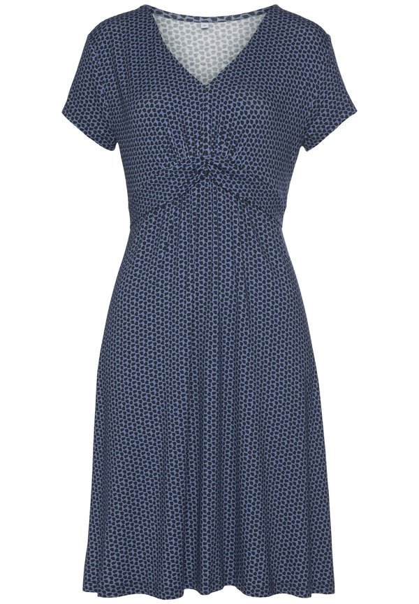 Jerseykleid - blau marine gemustert