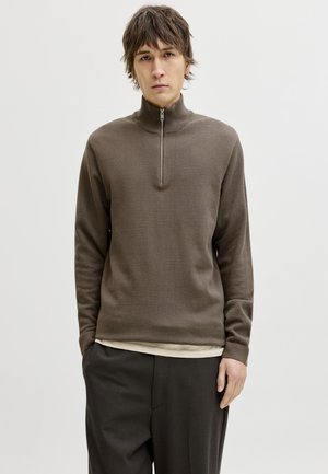 Jack & Jones PREMIUM JPRBLAMILANO KNIT HALF ZIP - Strickpullover - morel
