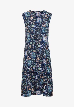 Cecil, MIDI DRESS WITH SPLIT NECK AND PRINT - Robe de jour - urban dark blue