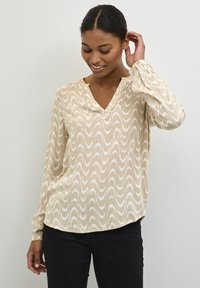 Kaffe MIRA PRINTED - Bluse - feather grey graphic print