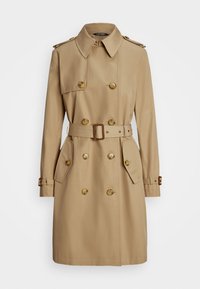 DOUBLE BREASTED COTTON BLEND TRENCH COAT - Trenchcoat - birch tan