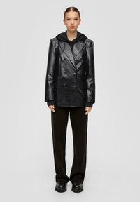 QS IN SCHLANGENLEDER-OPTIK - Imitatieleren jas - schwarz