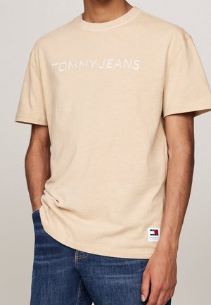 T-shirt med print - sand