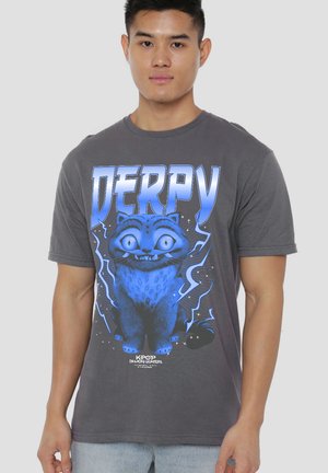 KPOP DEMON HUNTERS DERPY TIGER LIGHTNING BAND TEE - Print T-shirt - anthracite