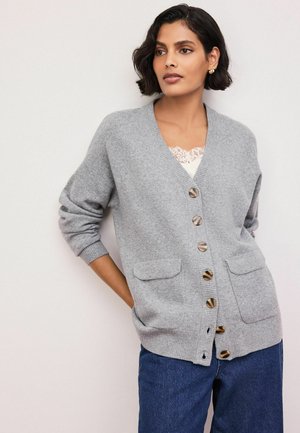 Next, PETITE FIT - SUPERSOFT MID LENGTH V-NECK CARDIGAN - Cardigan - grey marl
