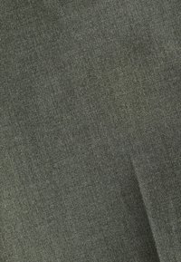 Textile fabric, dark green, smooth texture, slight sheen, tightly woven, with subtle variations in color and surface pattern uniformity.