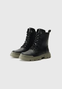 Geox JUNETTE - Botines con cordones - black/olive