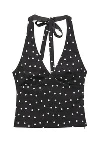 HALTER POLKA DOT - Blouse - black