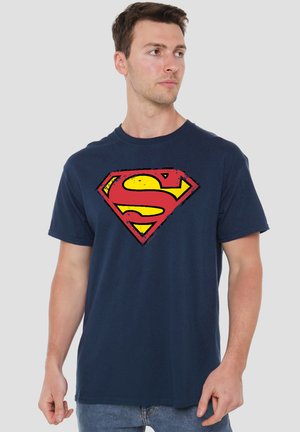 Cotton Soul, SUPERMAN DISTRESSED SHIELD - Print T-shirt - dark blue