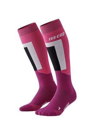 KNEE HIGH SKIING THERMO KOMPRESSION - MADE IN GERMANY - Kniekousen - pink purple