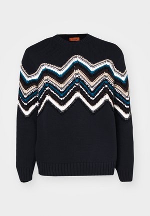 Missoni CREW NECK  - Jumper - black/brown/blue