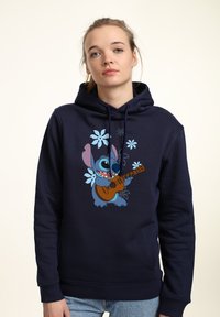 Disney LILO STITCH STITCH FLOWERS - Jersey con capucha - navy blue