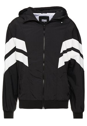 Urban Classics CRINKLE PANEL TRACK JACKET - Skraistė  - black/white