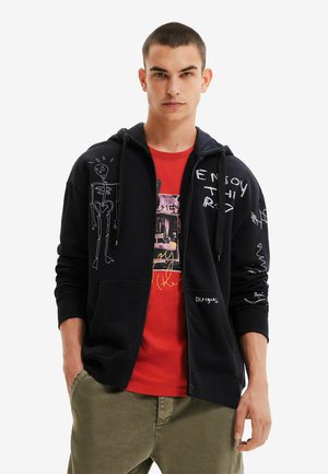 OVERSIZE - Zip-up sweatshirt - black