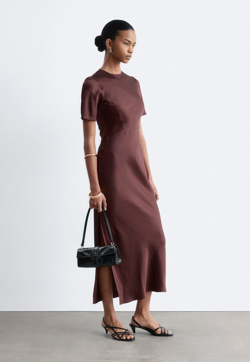 & other stories brown dress & OTHER STORIES SHORT-SLEEVE MAXI - Maxi dress Crafted from luxurious viscose RS-week2423 Bedazzled Royal Blue Sequin Color:As Photo(Navy Blue)