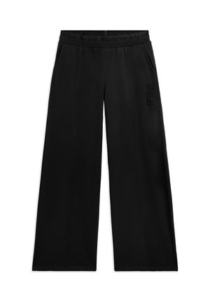 Pantaloni neri a gamba larga con tasche laterali, vita elastica e logo "FREDDY" sulla coscia destra.