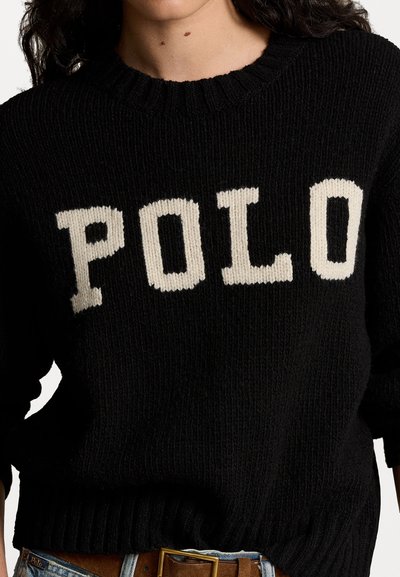 Polo Ralph Lauren LOGO CREWNECK SWEATER - Striktrøje - black/cream