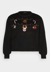 Vero Moda Curve VMGARLAND XMAS - Strickpullover - black
