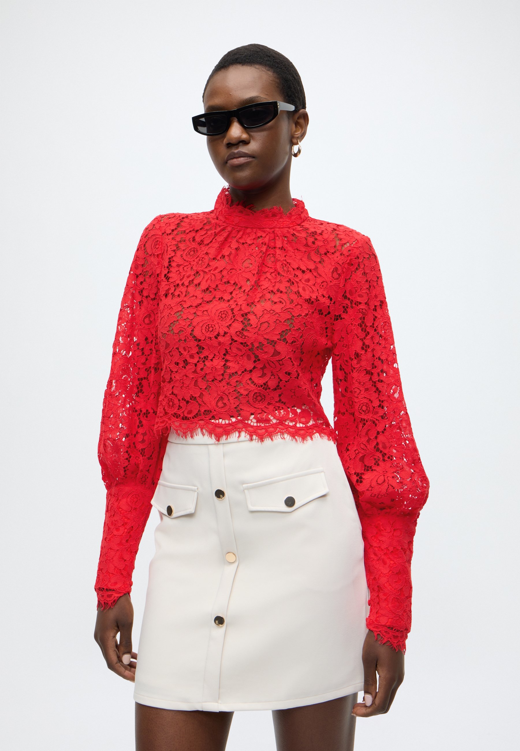 Bardot LACE GEORGIA TOP - Blouse - fire red/red - Zalando.ie
