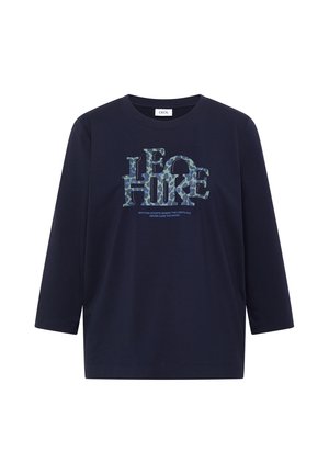 Cecil, 3/4-SLEEVE T-SHIRT WITH LEOPARD-PRINT LETTERING - Maglietta a manica lunga - urban dark blue